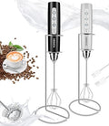 YUSWKO Rechargeable Milk Frother for Coffee with Stand, Handheld Drink Mixer with 3 Heads 3 Speeds Electric Stirrers for Latte, Cappuccino, Hot Chocolate, Egg by YUSWKO