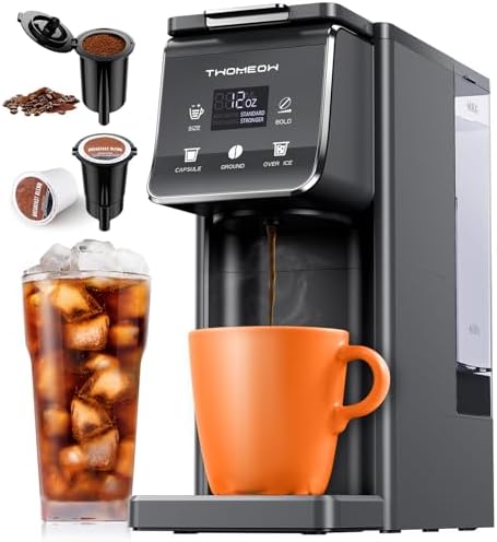 K Cup Coffee Maker, Single Serve Hot & Iced for K-Cup & Grounds by TWOMEOW
