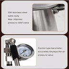 Outdoor Steam Milk Frother, Milk Frother and Steamer, Stainless Steel Kettle with Steam Nozzle and Pressure Gauge for Making Milk Froth. (M1) - Image 6