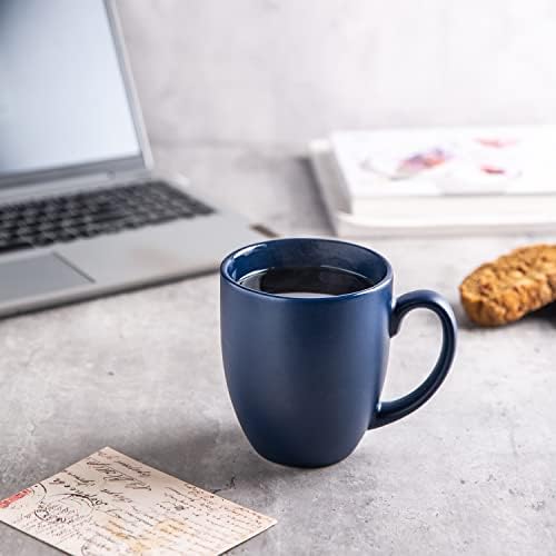 AmorArc 16 oz Coffee Mugs Set of 6, Large Ceramic Coffee Cups-Matte Blue - Image 6
