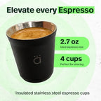 Kalmateh Heat Resistant Espresso Cups Set of 4 – Double Wall Insulated Stainless Steel Espresso Cup Set – Unbreakable 2.7oz / 80ml Demitasse Coffee Cups - Image 2