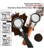 Compatible With BES920, 980, 990, 58mm Bottomless Portafilter, Stainless Steel Naked Coffee Handle, Cafe Accessories(Black Plastic) - Image 3