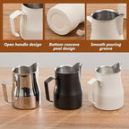 Coffee 350ml 500ml 750ml Stainless Steel Milk Frothing Pitcher Steaming Pitcher,Double V Spout 2Pcs Milk Frothers Perfect for Espresso Machines,Matte Finish (Color : Black, Size : 500ml/17oz) - Image 6