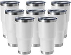 HASLE OUTFITTERS 30oz Stainless Steel Tumbler, Double Wall Vacuum Insulated Travel Mug Tumbler, Durable Insulated Coffee Mug, Gift Box Set (White, 8) by HASLEOUTFITTERS
