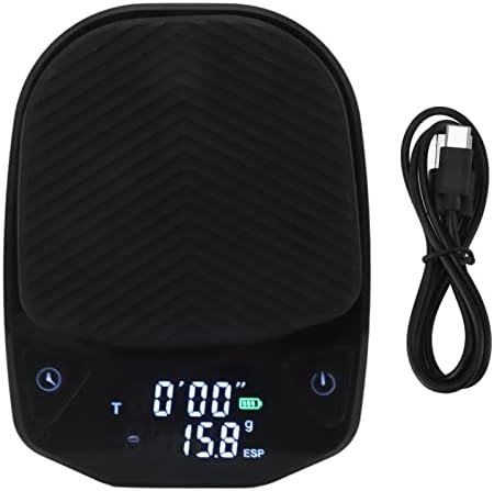 Smart Hand Coffee Electronic Scale with Timer, High Accuracy Digital Kitchen Scale, 450mAh Rechargeable, Black, for Drip Coffee, Pour Over, Tea, and Baking by Unknown