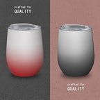 Insulated Wine Tumblers with Lid 12 oz Stainless Steel Cups Set of 2 - Image 4