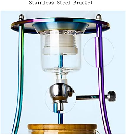 JITEM Cafetera Ice Cold Dripper Coffee and Tea Maker Dripper Brewer Maker with Adjustable Water Flow Stainless Steel Filter Glass Carafe for Coffee or Tea - Image 5