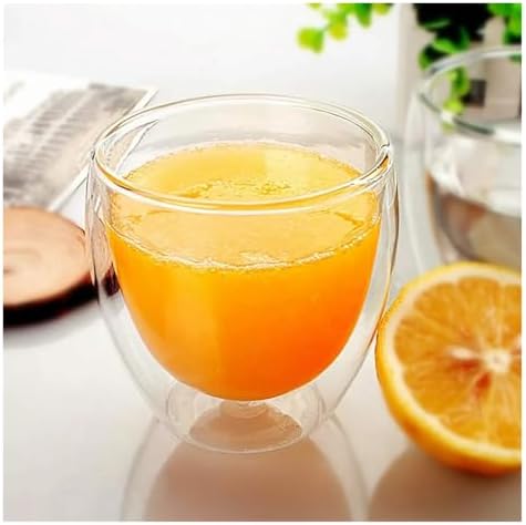 Coffee Mug 5 Sizes 6 Pack Clear Double Wall Glass Coffee Mugs Insulated Layer Cups SetMilk Juice Water Espresso Shot Glass(250mll) - Image 5
