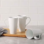 Buyajuju Large Coffee Mugs Set, 16 OZ Tall Coffee Cups with Handle,White Coffee Mugs Set of 4 for Coffee, Tea, Cocoa, Latte, Milk - Image 6