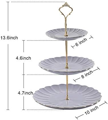 Sweejar Porcelain Tea Sets British Royal Series, 8 OZ Cups& Saucer Service for 6 and 3 Tier Ceramic Cake Stand Cupcake Stand and Foldable Tea Cups Display Stand Espresso Cups Holder - Image 6
