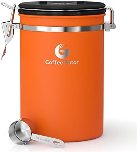 Coffee Gator French Press 34oz and Coffee Canister 22oz Airtight Stainless Orange - Image 3