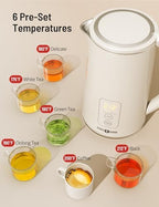 Paris Rhône Electric Kettle, Tea Kettle with 6 Temperature Settings, 1.7L Cordless Hot Water Boiler Heater, Strix Thermostat, Touch Control, Auto-Shutoff/Boil-Dry Protection, Keep Warm, LED Indicator - Image 3