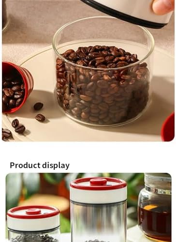 Press Type Vacuum Sealed Glass Canister, Evacuated Storage Bottle for Coffee Bean, Tea and Dry Food, Household Preservation Container (1800ML C4533D) - Image 3