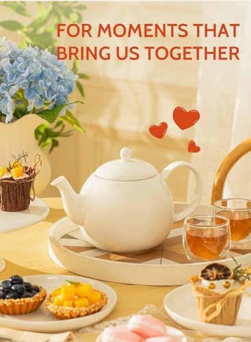 Sweese Porcelain Teapot, 40 Ounce Tea Pot - Large Enough for 5 Cups, White (Pack of 3) - Image 6