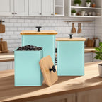 Kitchen Canisters Set of 3, Metal Flour Sugar Storage Containers with Airtight Lids-Canisters Sets for Kitchen with Customizable Chalkboard Labels & Marker Pen-Spice, Coffee Storage Jars(Blue) - Image 7