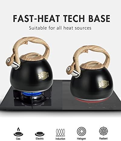 POLIVIAR Tea Kettle, 2.7 Quart Stovetop Tea Kettle, Audible Whistling Teapot, Food Grade Stainless Steel for Anti-Rust, Anti Hot Handle, Suitable for All Heat Sources (JX2022-MH30) - Image 5