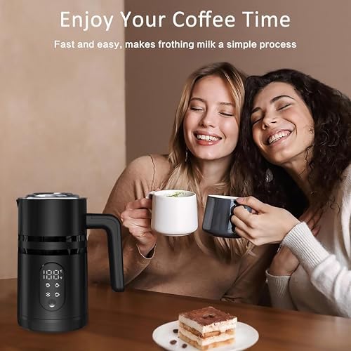 Milk Frother and Steamer, 19.9 OZ Detachable Milk Frother for Coffee with Temperature Display, 4 in 1 Large Capacity Automatic Warm and Cold Foam Maker for Coffee, Latte, Cappuccino - Image 2