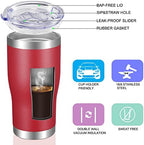 VEGOND 20oz Tumbler Stainless Steel Tumbler Cup with Lid And Straw Vacuum Insulated Double Wall Travel Coffee Mug(Brick Red 12 Pack) - Image 3