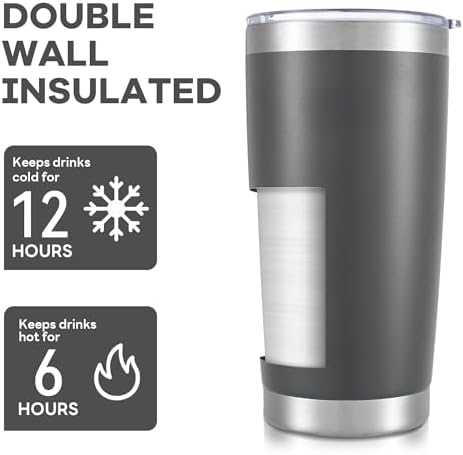 20 oz Tumbler with Lid Stainless Steel Insulated Tumblers Bulk Cups Mug - Image 3