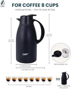 GiNT Stainless Steel Thermal Coffee Carafe, Double Walled Vacuum Water and Beverage Dispenser, 12 Hour Heat Retention, 65 OZ /1.9 Liter Black - Image 3