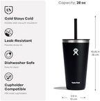 Hydro Flask All Around Tumbler Straw Lid, Insulated Travel Mug, Stainless Steel Coffee Cup 28 Oz Aloe - Image 3