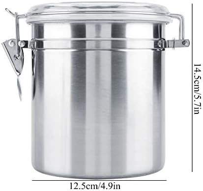 Haofy 2 Pcs Coffee Canister with Clear cover, 51oz Airtight Stainless Steel Kitchen Food Storage Container Vacuum Sealed Storage Jarfor Grounds Coffee Beans Tea Flour Cereal Sugar - Image 5