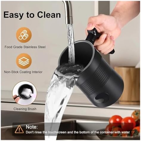 Milk Frother Automatic Rotary Foamer ，Compatible For Coffee Cappuccino Latte 4 in 1 Hot and Cold Foam Maker(White,EU) - Image 4