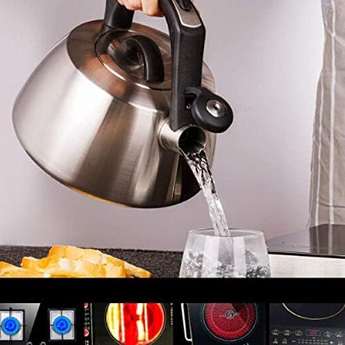 Tea Kettle 3 Liter Stainless Steel Whistling Tea Kettle - Modern Stovetop Whistling Tea Pot Stove Top Water Kettle with Cool Grip Ergonomic Handle Stove Top Whi - Image 2