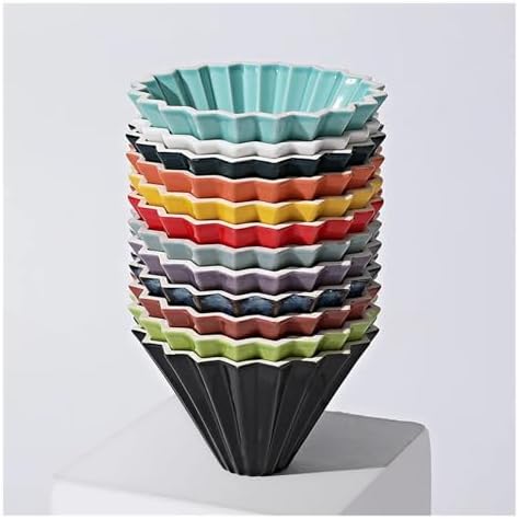 Origami Filter Cup Ceramic Coffee Hand Brewed Pot Drip Cover(White suit) - Image 6