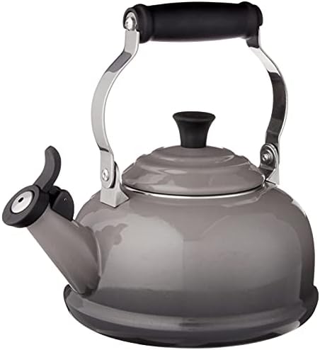 Le Creuset Enamel On Steel Whistling Tea Kettle, 1.7 qt., Oyster/Black Knob - Image 4