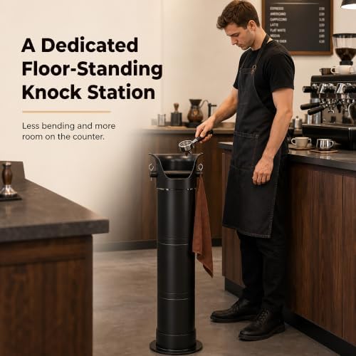 Large Espresso Knock Box for Coffee Grounds with 25 Garbage Bags and Towel - Image 2