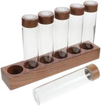 Coffee Bean Storage Bottles with Wooden Stand, Glass Airtight Lids by Ifundom