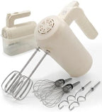 WILLOW Eco Series Electric Hand Mixer, 5 Speed Ultra Power Handheld Mixer with Stainless Steel Whisks, Beaters & Dough Hooks + Eject Button, 350W Kitchen Mixer with Snap-On Storage Case - WHITE by WILLOWKITCHEN