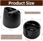 Portafilter Holder & Coffee Knock Box Combo for Ninja Luxe Café ES601&ES701 Espresso Machine - Anti-Slip Silicone Coffee Tamper Base and Large Capacity ABS Knock Box Espresso Accessories Kit,Black - Image 2