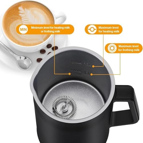 Milk Frother Electric, Stainless Steel Automatic Hot & Cold Milk Foamer with Touch Screen, 4 Functional Modes and Switching Modes At The Touch of a Button, for Latte Cappuccinos Macchiato - Image 2