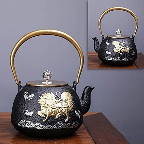 LJYT Teapot Teapots Cast Iron Handmade TeapotHome Kettle Uncoated Vintage Cast Iron Kettle Tea Pot with Infusers for Loose Tea (Color : Unicorn) by Unknown
