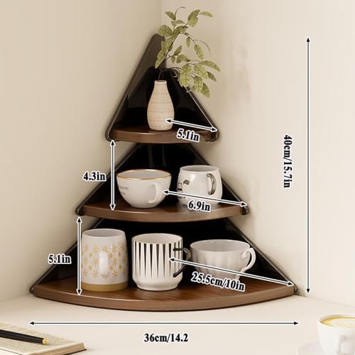 Desktop Corner Stand Shelf for Storage,Tree Shape Design Rack,3-Tier Kitchen Organizer for Mugs Coffee Cups Space-Saving for Countertop,Spice Rack,Makeups - Image 2
