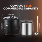 Commercial Soup Warmer Kettle with Hinged Lid & 13.4" Serving Ladle - Electric Food Warmer Pot with Adjustable Temperature Control - Ideal for Soup, Chili & Cheese for Catering, Buffet & Restaurant - Image 2