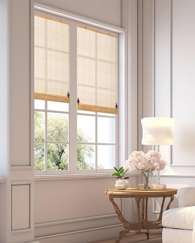 24" W x 72" H Cordless Bamboo Roller Shades for Interior, Natural - Image 7