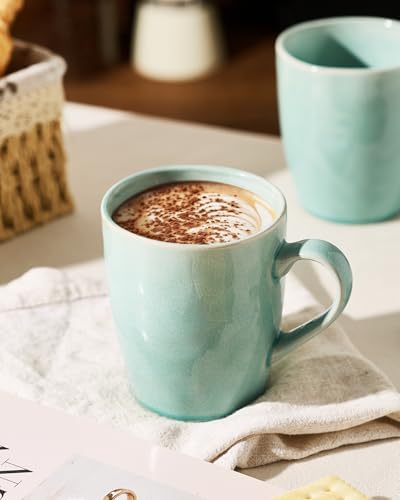 famiware Aurora Coffee Mugs, 14oz Mug Set of 4, Stoneware Cup with Handle - Image 6