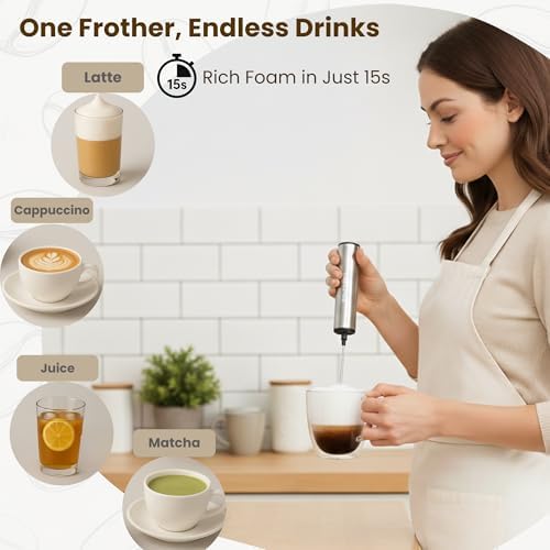 Milk Frother 2-Pack – Rechargeable & Battery-Operated Handheld Foam Makers for Coffee, Matcha, Hot Chocolate & Gifts for Coffee Lovers - Image 7