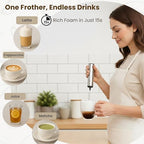 Milk Frother 2-Pack – Rechargeable & Battery-Operated Handheld Foam Makers for Coffee, Matcha, Hot Chocolate & Gifts for Coffee Lovers - Image 7