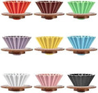 Ceramic Hand Brewing Coffee Dripper Pour Over Maker Handmade Origami Filter Cup Flower Shape Funnel Drip Cafe(Color 6,1-2CUP) - Image 2