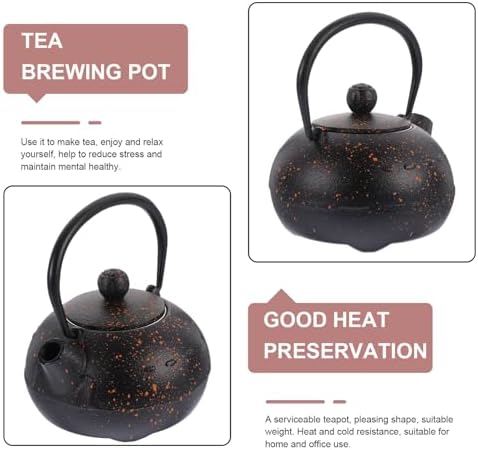 DOITOOL Japanese Cast Iron Teapot Small 0.4l Tetsubin Tea Kettle Stovetop Safe with Removable Lid for Brewing Tea - Image 3