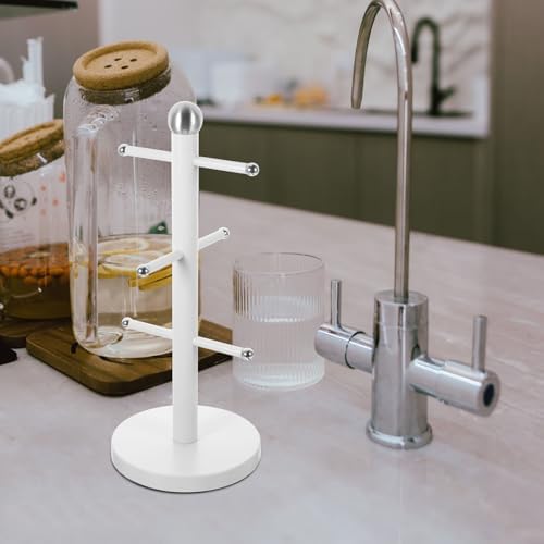 Abaodam White Iron Mug Cup Holder Tree Xmas for Kitchen Countertop - Image 6