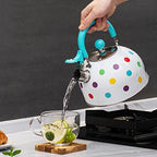 Whistling Tea Kettle for Stove Top, Tea Pot Stovetop with 3-Layers Durable Bases, Loud Whistle Teapot for Boiling Water Coffee or Milk - Image 2