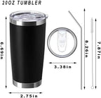 20oz insulted tumblers stainless steel cup Tumbler Bulk with push Lid, and metal straw powder coated coffee cup for cold and hot drinking (12, Classic color) - Image 3