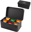 AuldHome Design Enamelware Tea Bag Box (Black), Classic Sleek Style Tea Storage Tin by AuldHomeDesign
