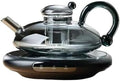 Filtration Teapot Set with Electric Ceramic Stove Infusers Glass Teapot with Removable Fine Mesh Filter(Electric ceramic stove+Transparent) by Unknown