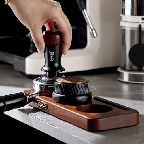 Bincoo 51/53mm Espresso Tamping Station - Sapele Coffee Bar Organizer with Non-Slip Mat, Multi-Slot Design for Counter, Holds Tamper,Distributor, Basket Holder - Image 4